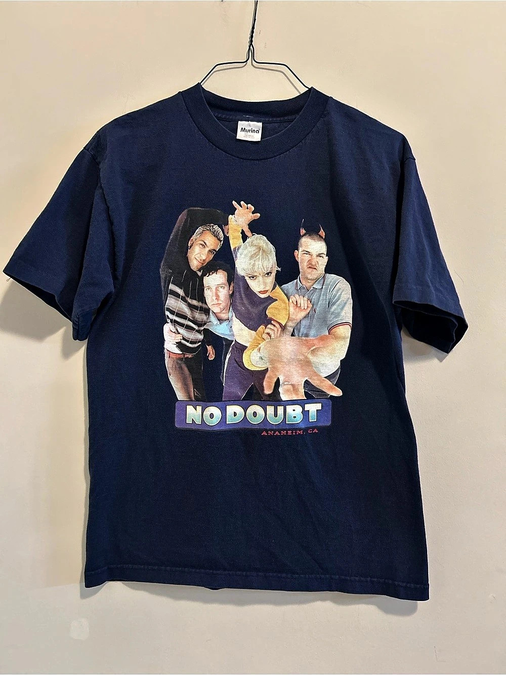No Doubt North American Tour 1996 T-Shirt Graphic Tee Blue Large